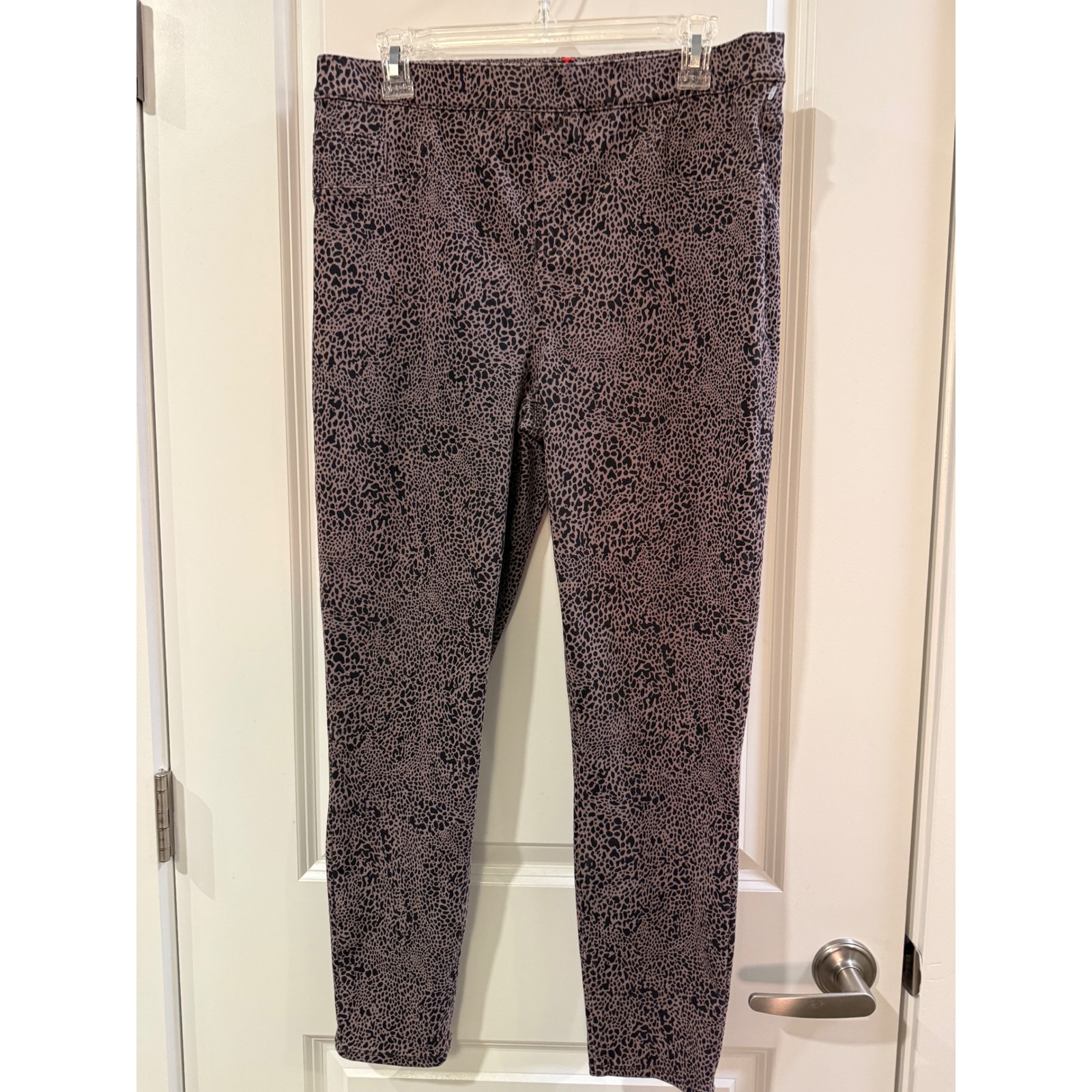 Spanx Womens Xl Leopard Print Jean-Ish Ankle Leggings High Rise Brown Black